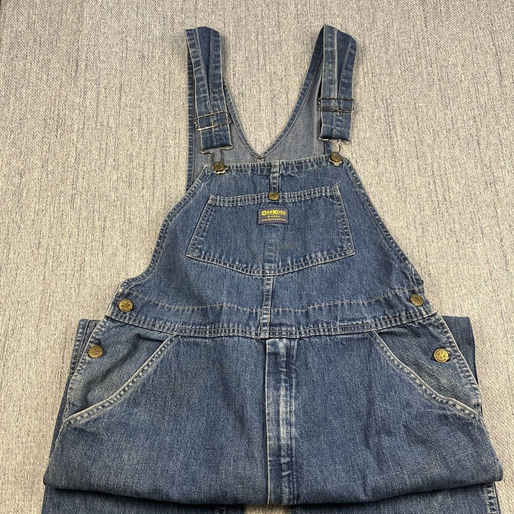 Vintage OshKosh B'Gosh Vestbak Denim Overalls Men's 34x30 Made In USA Blue Work